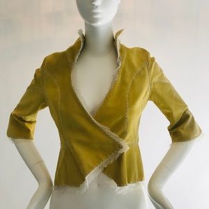 J.Mendel suede and silk chiffon jacket.